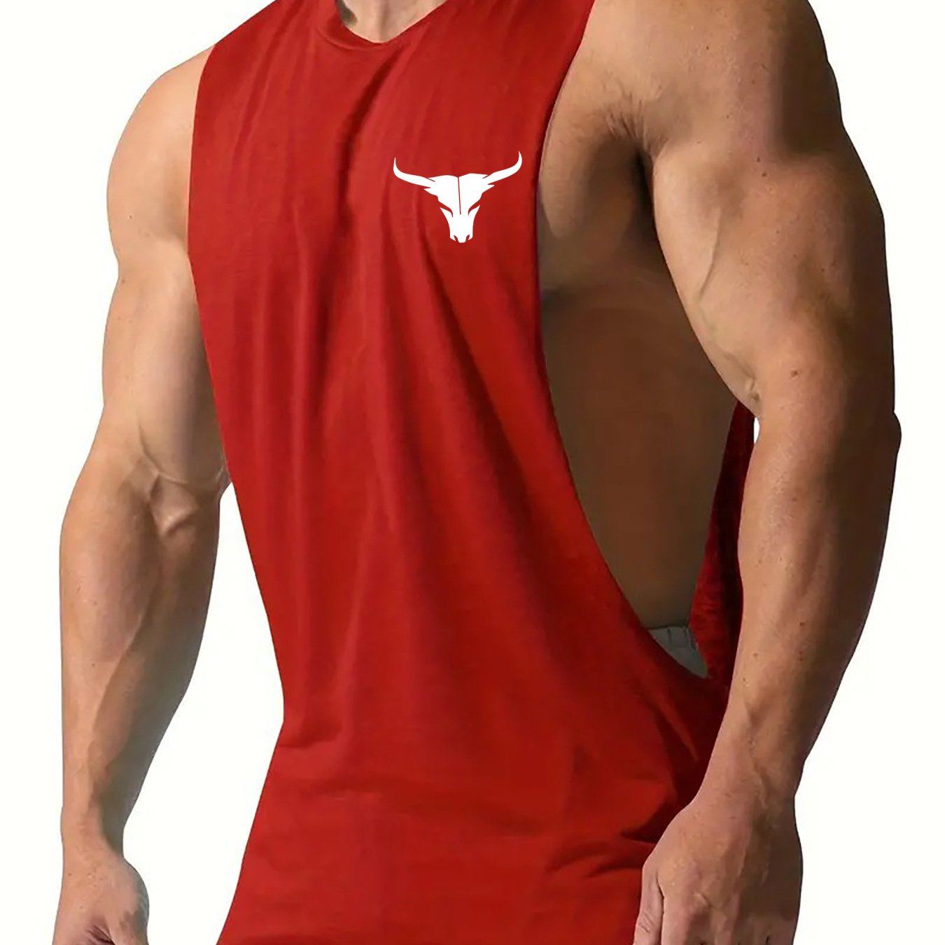 Débardeur de sport d'été pour homme, coupe ajustée, en polyester et élasthanne, sans manches, col ras du cou, séchage rapide, respirant.