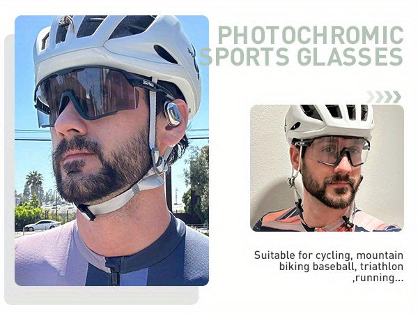Lunettes de sport photochromiques KAPVOE, lunettes de cyclisme pour hommes et femmes, vélo d'extérieur, de pêche, de golf, de course à pied, monture brillante.