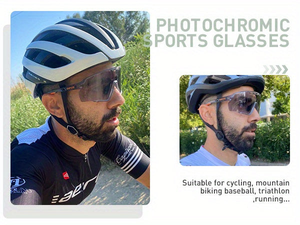 Lunettes de sport photochromiques KAPVOE, lunettes de cyclisme pour hommes et femmes, vélo d'extérieur, de pêche, de golf, de course à pied, monture brillante.