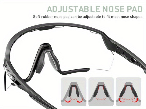 Lunettes de sport photochromiques KAPVOE, lunettes de cyclisme pour hommes et femmes, vélo d'extérieur, de pêche, de golf, de course à pied, monture brillante.