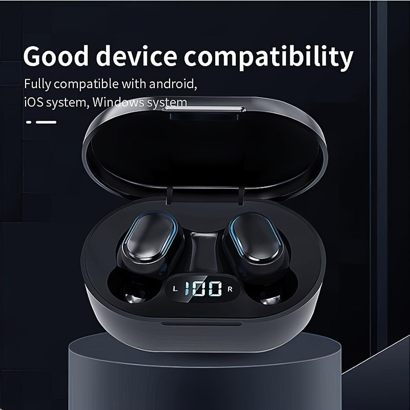 Écouteurs sport sans fil avec écran intelligent : compatibilité sans fil, son stéréo, charge rapide et batterie de 150 mAh.