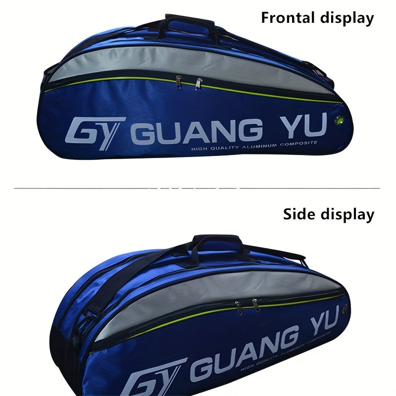 Sac de sport multicouche grande capacité avec roulettes et bandoulière rembourrée - en nylon résistant pour raquettes de tennis et de badminton, idéal pour les voyages, la salle de sport et l'entraînement (rouge/noir)