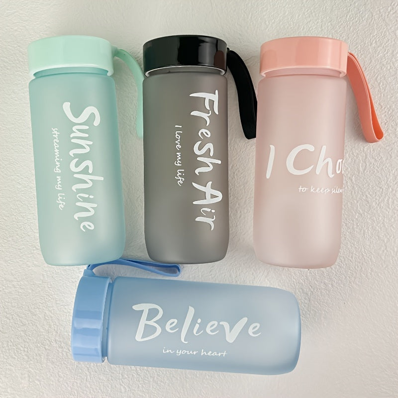 Bouteille portable écologique de 600 ml/20 oz sans BPA, grande capacité, en plastique, anti-fuite, pour le sport, avec couvercle, pour l'école, le sport.