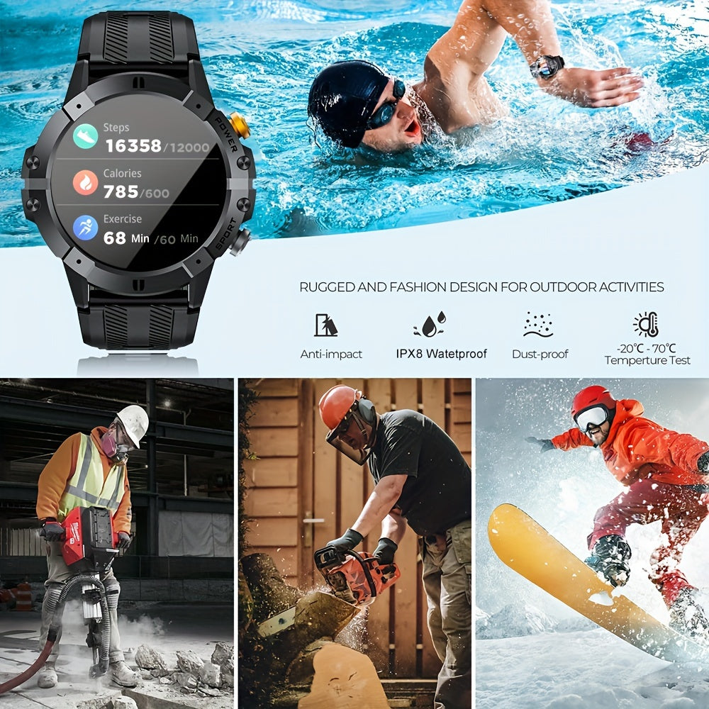 Montre connectée SYNWOO pour homme - Écran TFT HD de 3,86 cm, bracelet de fitness multisports avec enregistrement d'activité, étanche IPX8, charge magnétique, sans fil 5.3, en alliage de zinc