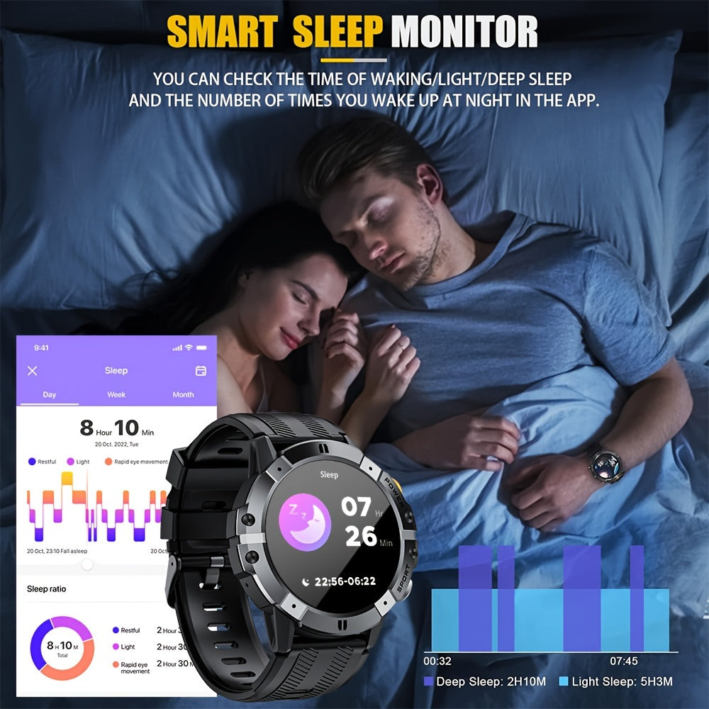 Montre connectée SYNWOO pour homme - Écran TFT HD de 3,86 cm, bracelet de fitness multisports avec enregistrement d'activité, étanche IPX8, charge magnétique, sans fil 5.3, en alliage de zinc