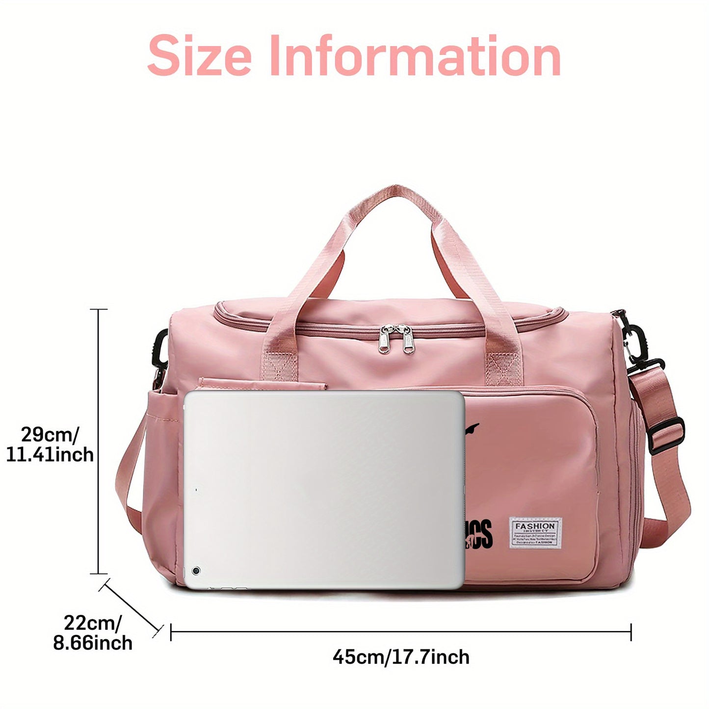Sac de sport de fitness multifonctionnel imprimé gymnaste - Sac de voyage en nylon léger de grande capacité avec compartiment humide/sec, pour femmes et hommes, durable