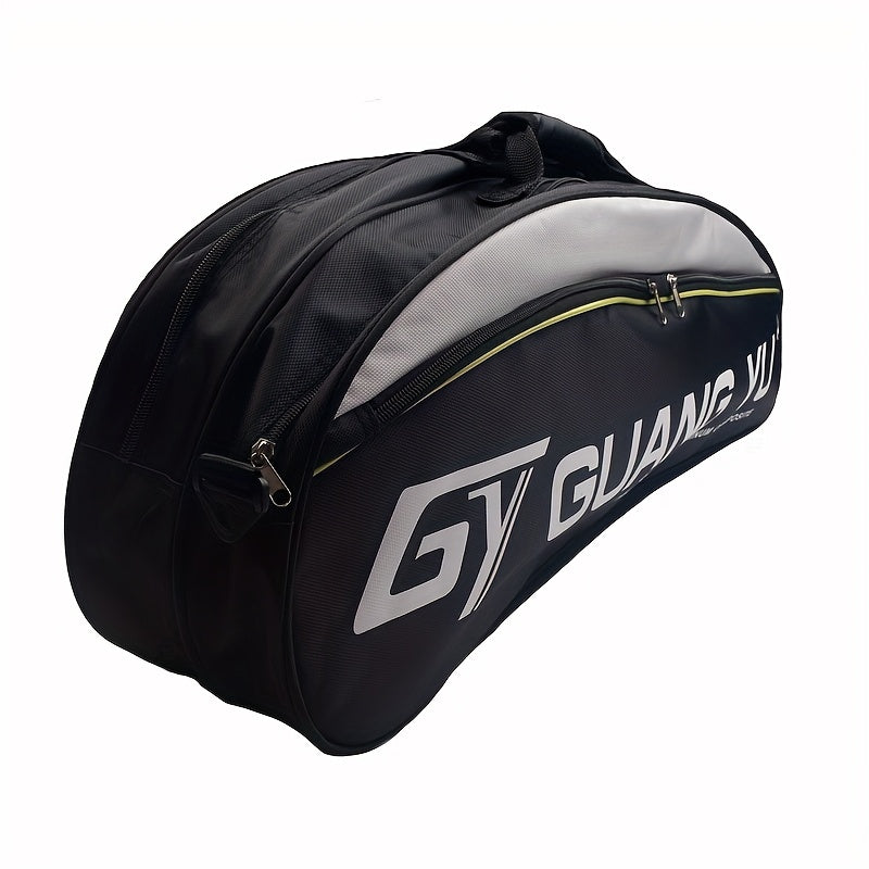 Sac de sport multicouche grande capacité avec roulettes et bandoulière rembourrée - en nylon résistant pour raquettes de tennis et de badminton, idéal pour les voyages, la salle de sport et l'entraînement (rouge/noir)