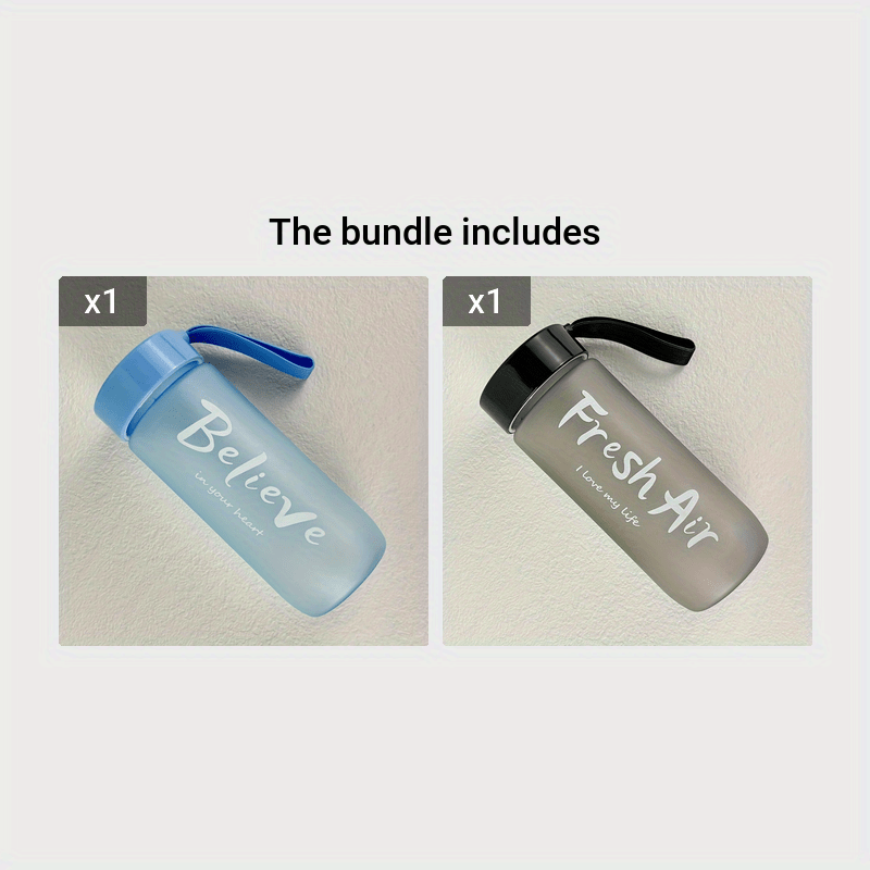 Bouteille portable écologique de 600 ml/20 oz sans BPA, grande capacité, en plastique, anti-fuite, pour le sport, avec couvercle, pour l'école, le sport.