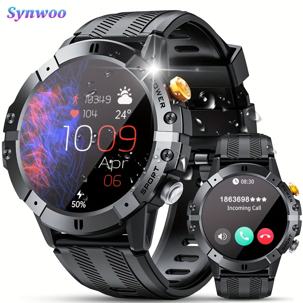 Montre connectée SYNWOO pour homme - Écran TFT HD de 3,86 cm, bracelet de fitness multisports avec enregistrement d'activité, étanche IPX8, charge magnétique, sans fil 5.3, en alliage de zinc