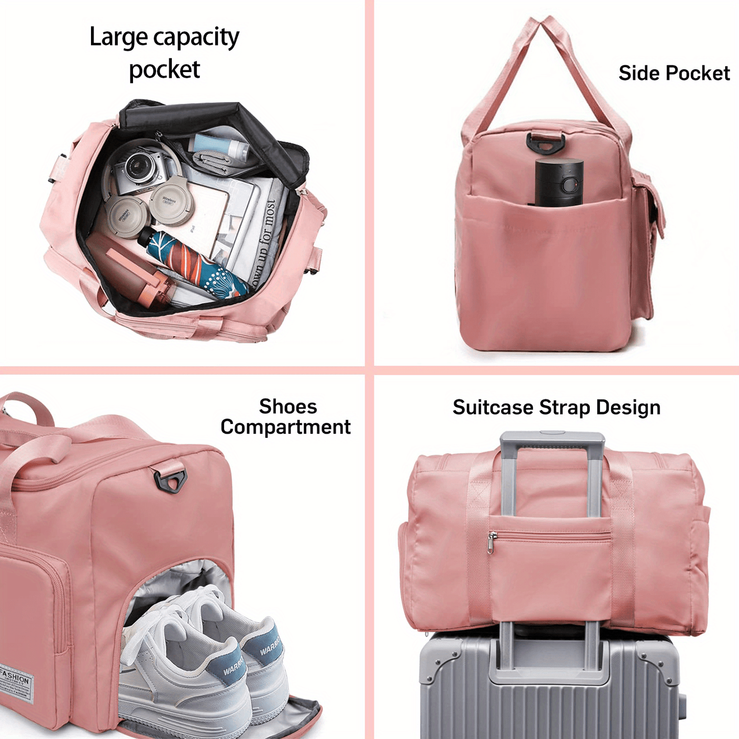 Sac de sport de fitness multifonctionnel imprimé gymnaste - Sac de voyage en nylon léger de grande capacité avec compartiment humide/sec, pour femmes et hommes, durable