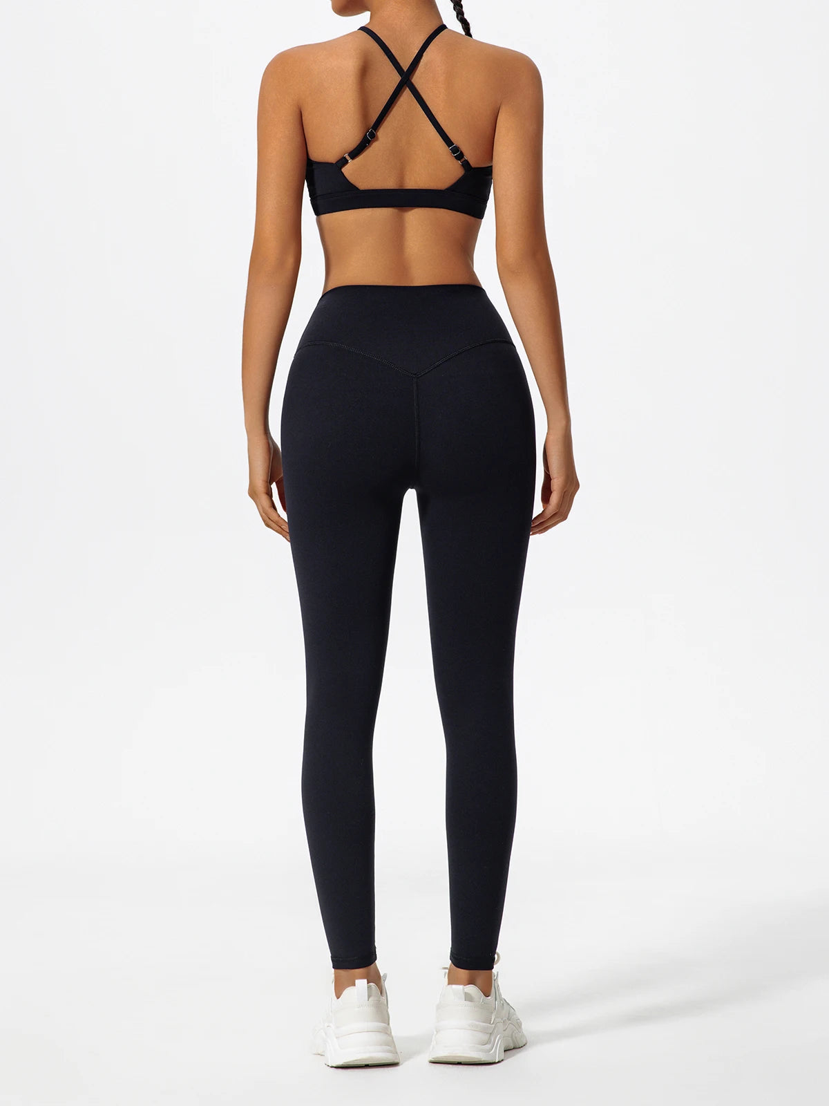 Ctenkevet Ensemble de sport deux pièces pour femme, vêtements de yoga croisés sur la poitrine, soutien-gorge bandeau.