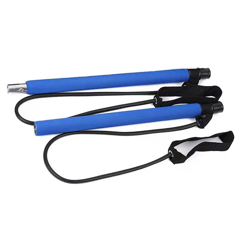 Kit de barre de Pilates pour le sport et le fitness, avec bande de résistance, corde de yoga et extracteur