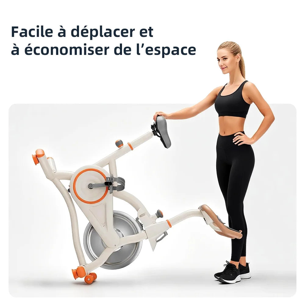 Vélo d'appartement Spinning Sport Intérieur Volant d'inertie Silencieux Résistance Magnétique Exercice Aérobic Fréquence Cardiaque Calories Bluetooth