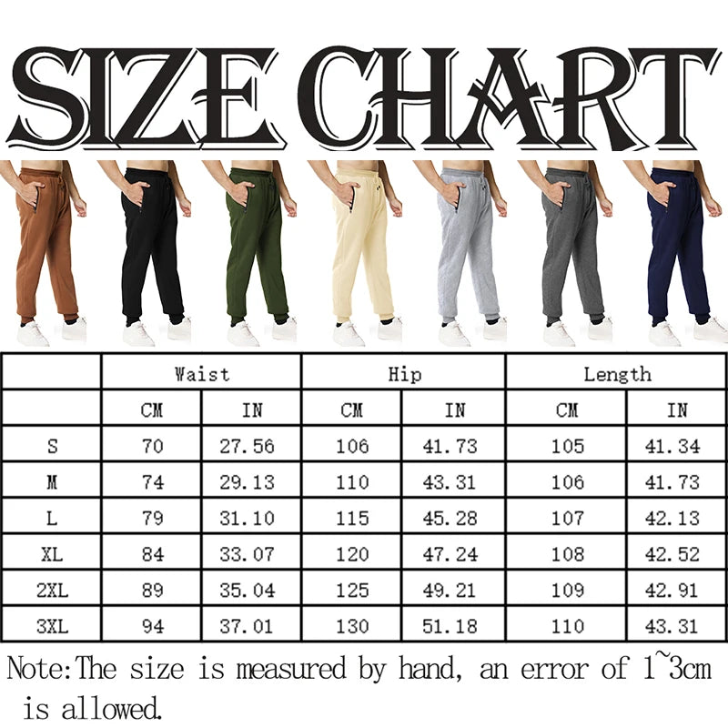 Pantalon de survêtement pour homme, poches latérales zippées, taille élastique, style sport décontracté, ample, fitness, gym