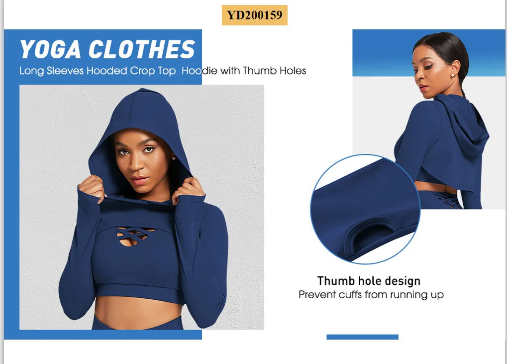 Ensemble de yoga 3 pièces pour femme, vêtements à manches longues, sweat à capuche.