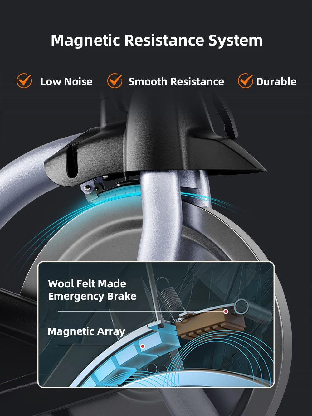 Vélo d'appartement Spinning Sport Intérieur Volant d'inertie Silencieux Résistance Magnétique Exercice Aérobic Fréquence Cardiaque Calories Bluetooth