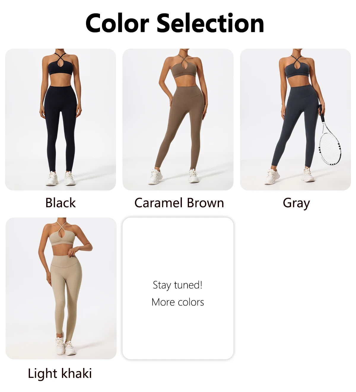 Ctenkevet Ensemble de sport deux pièces pour femme, vêtements de yoga croisés sur la poitrine, soutien-gorge bandeau.