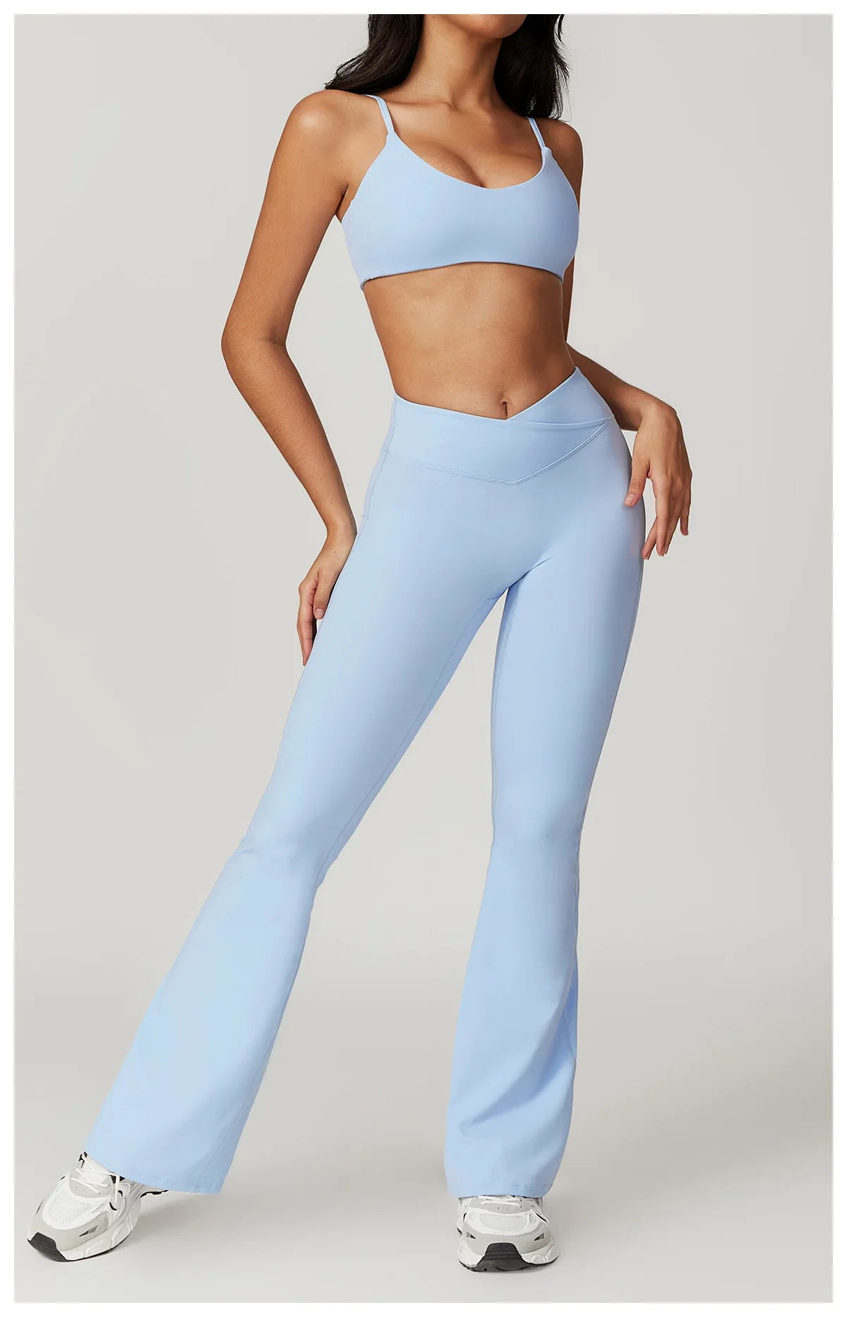 Ensemble de sport 2 pièces pour femme, haut court à manches courtes, leggings taille haute, vêtements de sport, de fitness
