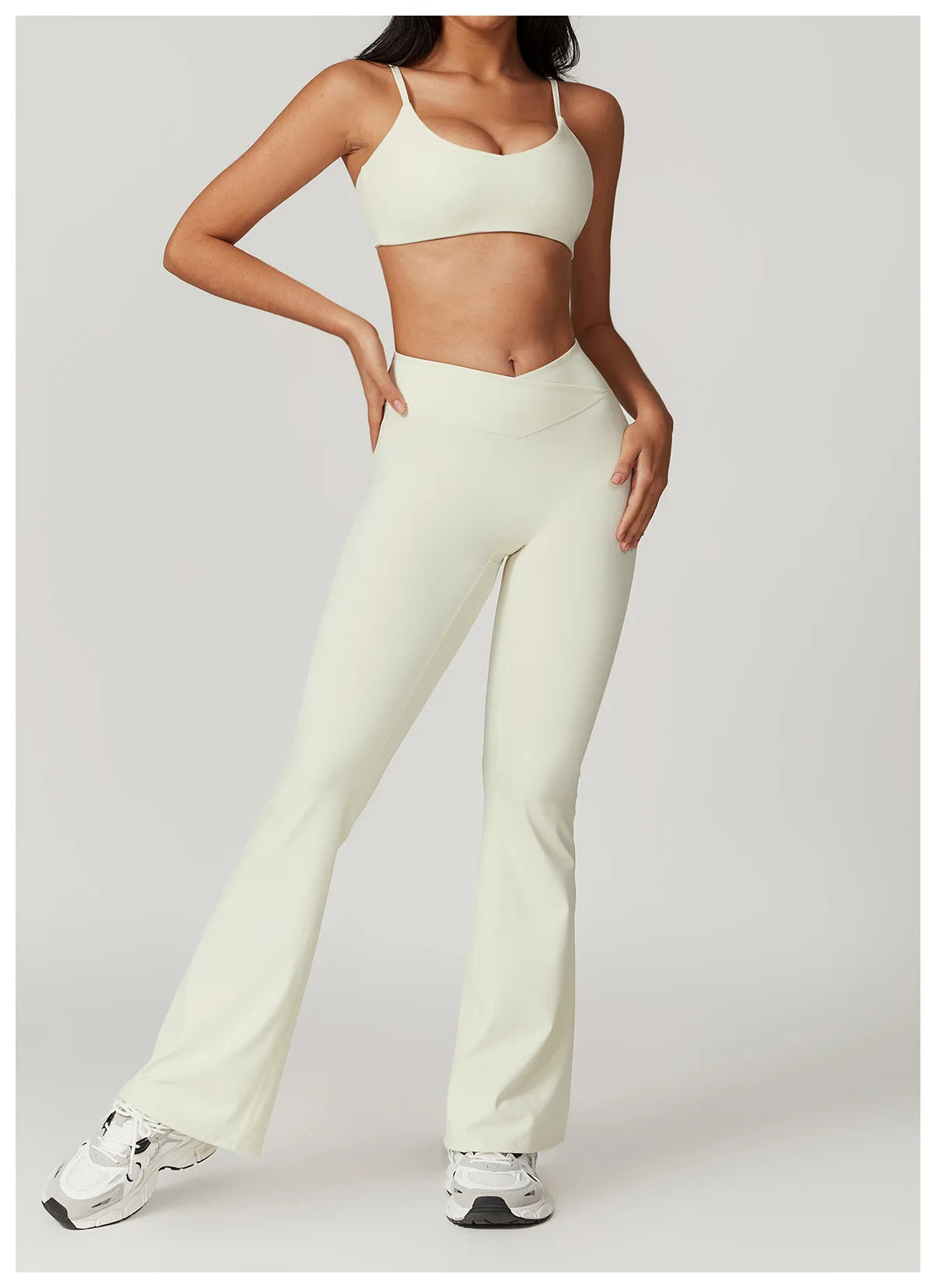 Ensemble de sport 2 pièces pour femme, haut court à manches courtes, leggings taille haute, vêtements de sport, de fitness