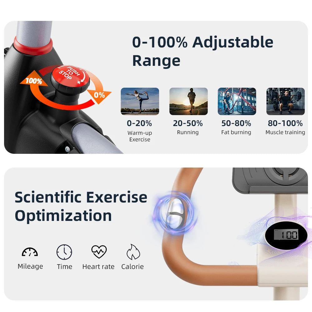 Vélo d'appartement Spinning Sport Intérieur Volant d'inertie Silencieux Résistance Magnétique Exercice Aérobic Fréquence Cardiaque Calories Bluetooth