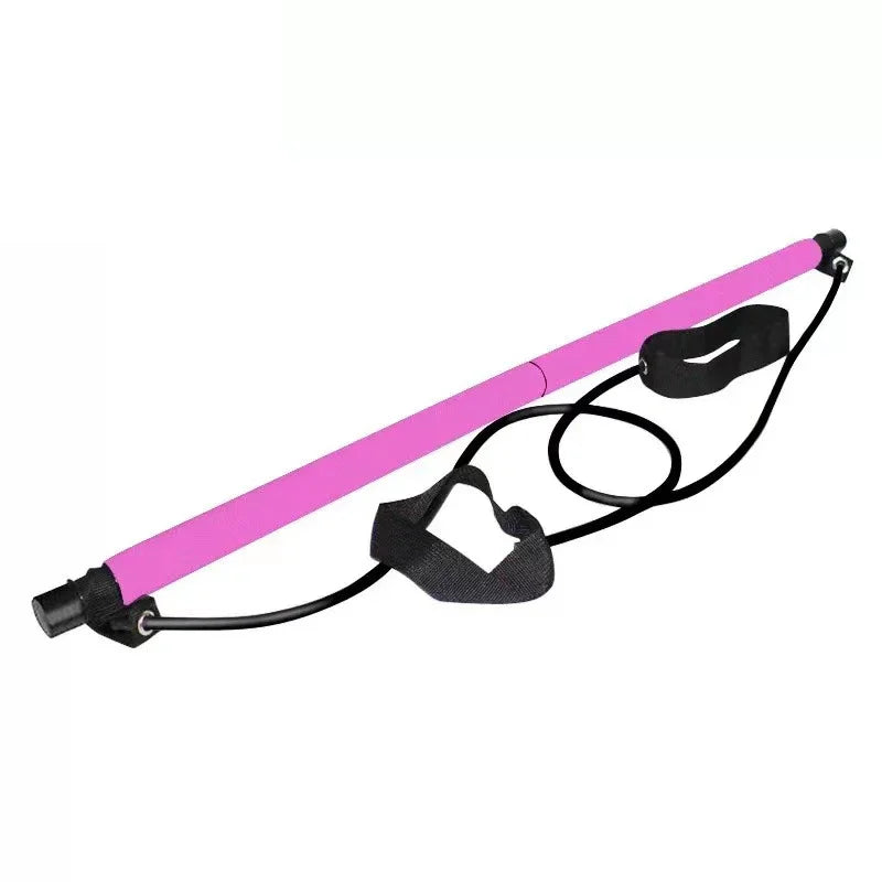 Kit de barre de Pilates pour le sport et le fitness, avec bande de résistance, corde de yoga et extracteur