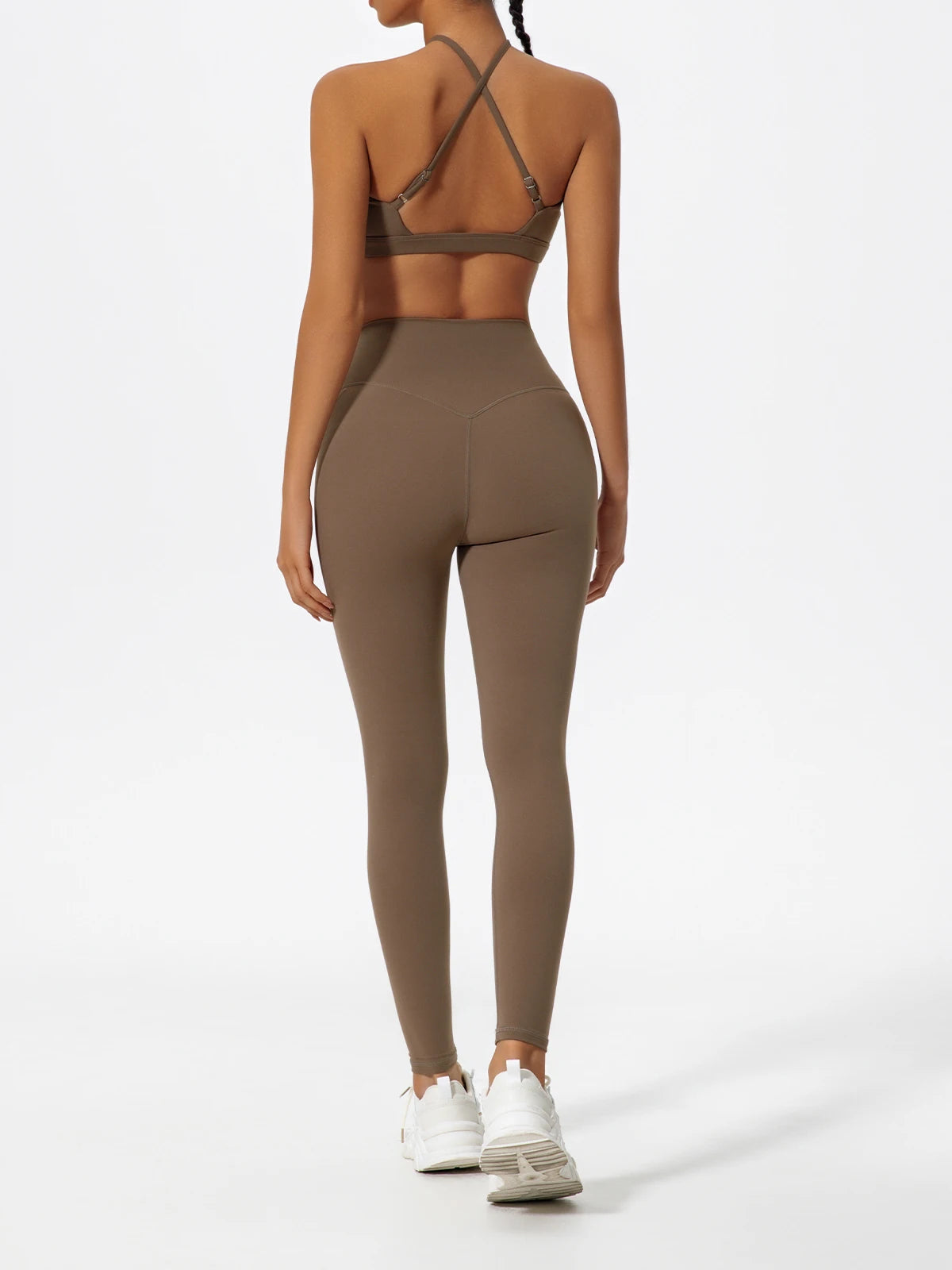 Ctenkevet Ensemble de sport deux pièces pour femme, vêtements de yoga croisés sur la poitrine, soutien-gorge bandeau.