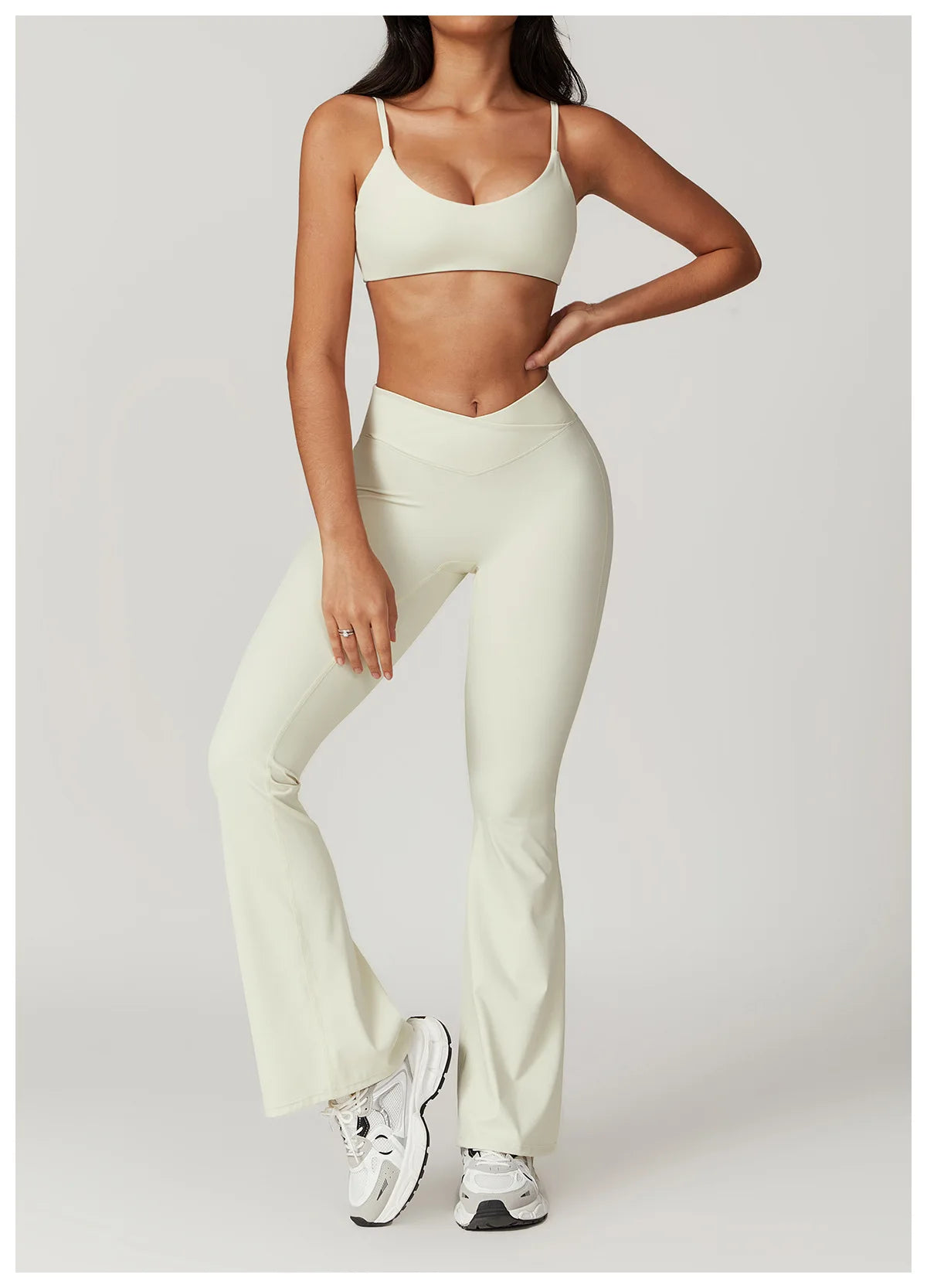 Ensemble de sport 2 pièces pour femme, haut court à manches courtes, leggings taille haute, vêtements de sport, de fitness