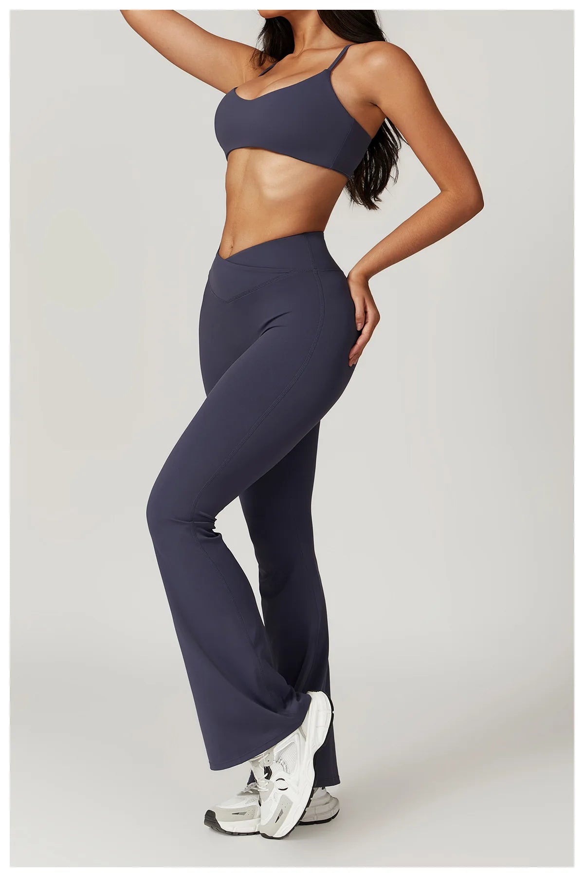 Ensemble de sport 2 pièces pour femme, haut court à manches courtes, leggings taille haute, vêtements de sport, de fitness