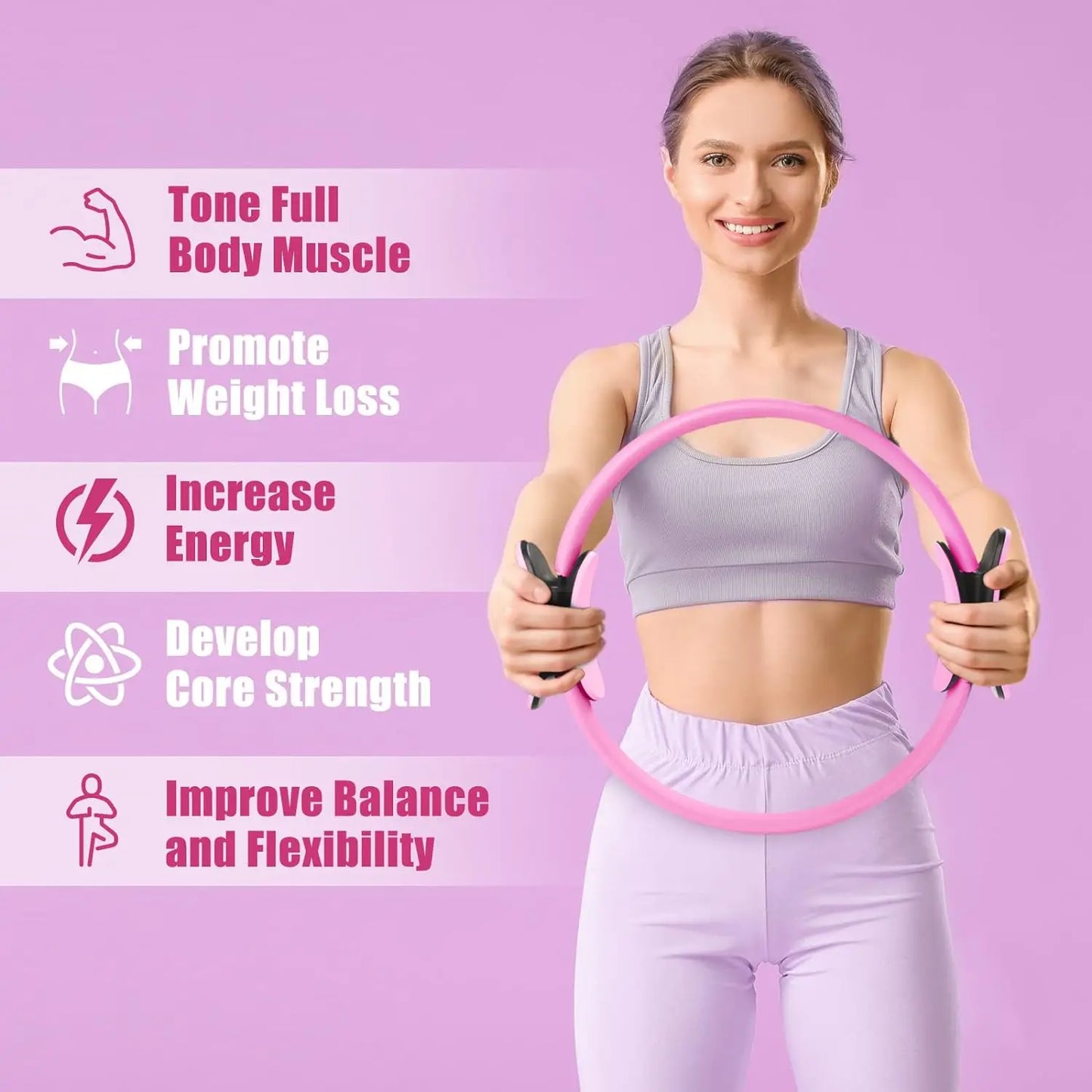 Anneau de Pilates pour tonifier les cuisses, les abdominaux et les jambes, entraînement de résistance, sport, fitness, yoga