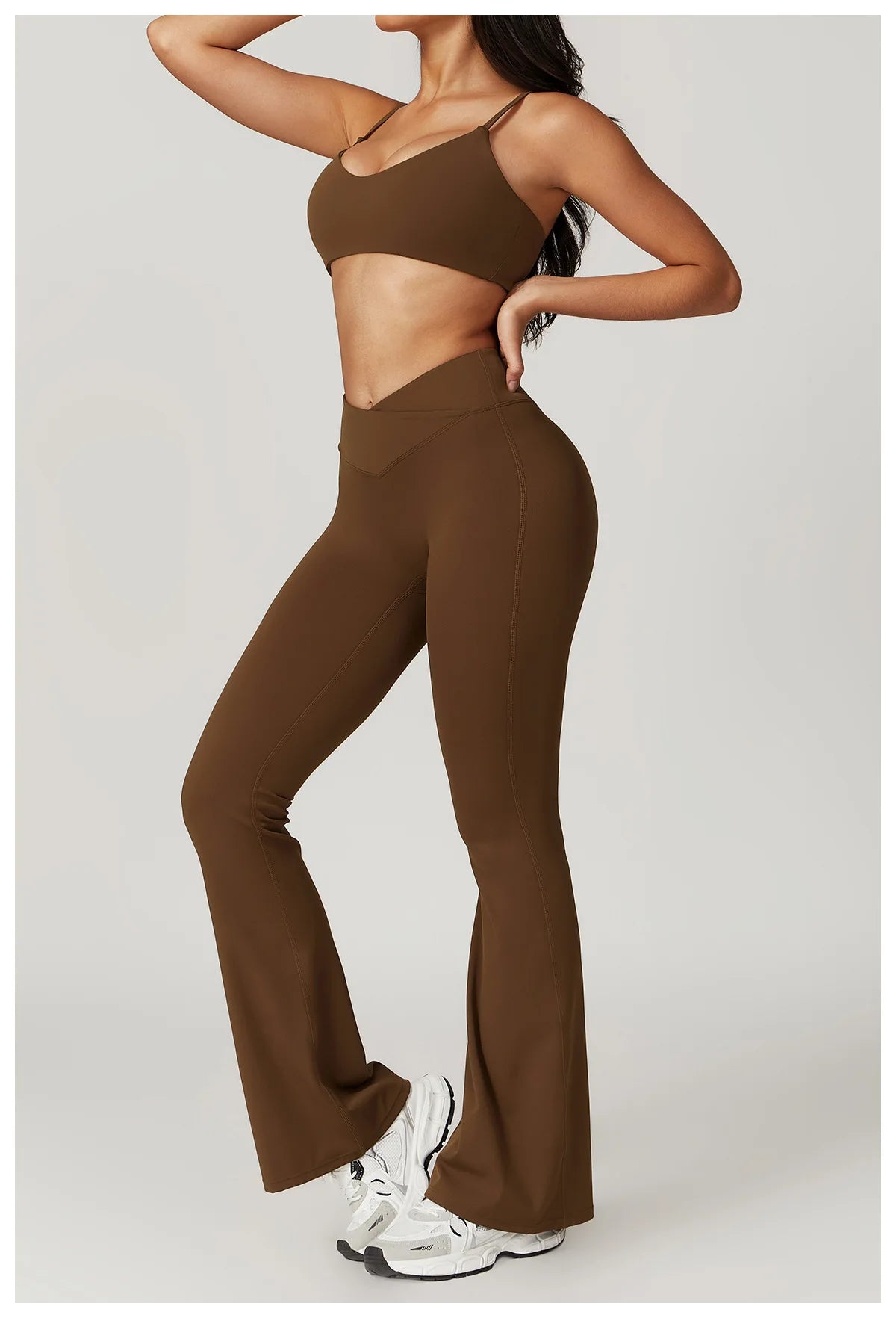 Ensemble de sport 2 pièces pour femme, haut court à manches courtes, leggings taille haute, vêtements de sport, de fitness