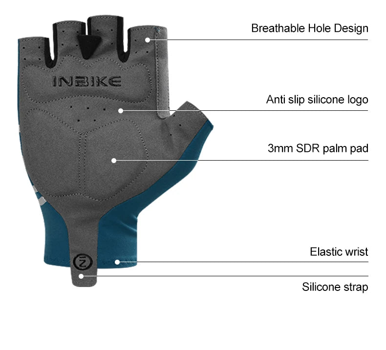 Gants de cyclisme INBIKE, mitaines d'été pour hommes et femmes, gants de VTT absorbant les chocs.