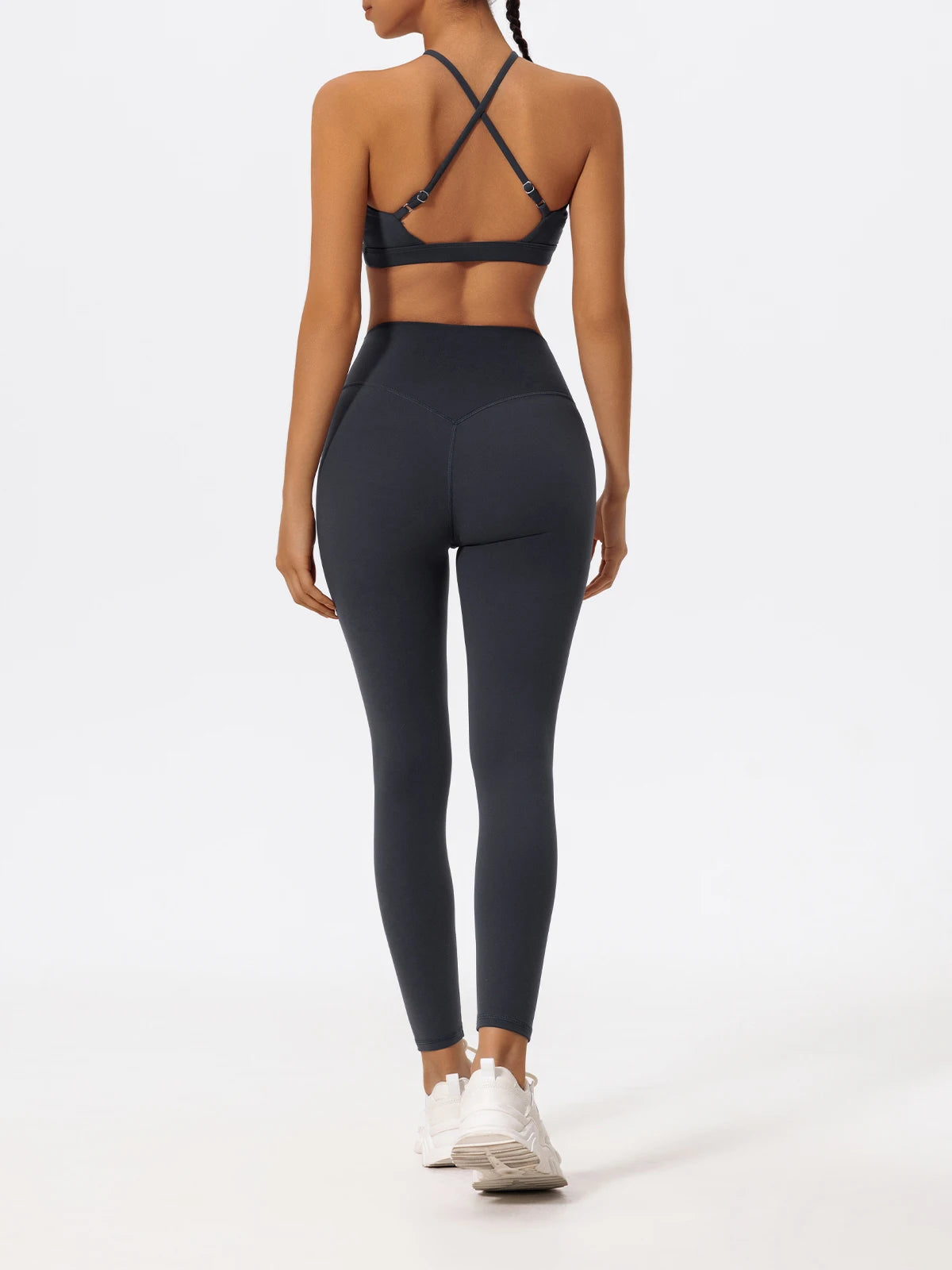 Ctenkevet Ensemble de sport deux pièces pour femme, vêtements de yoga croisés sur la poitrine, soutien-gorge bandeau.