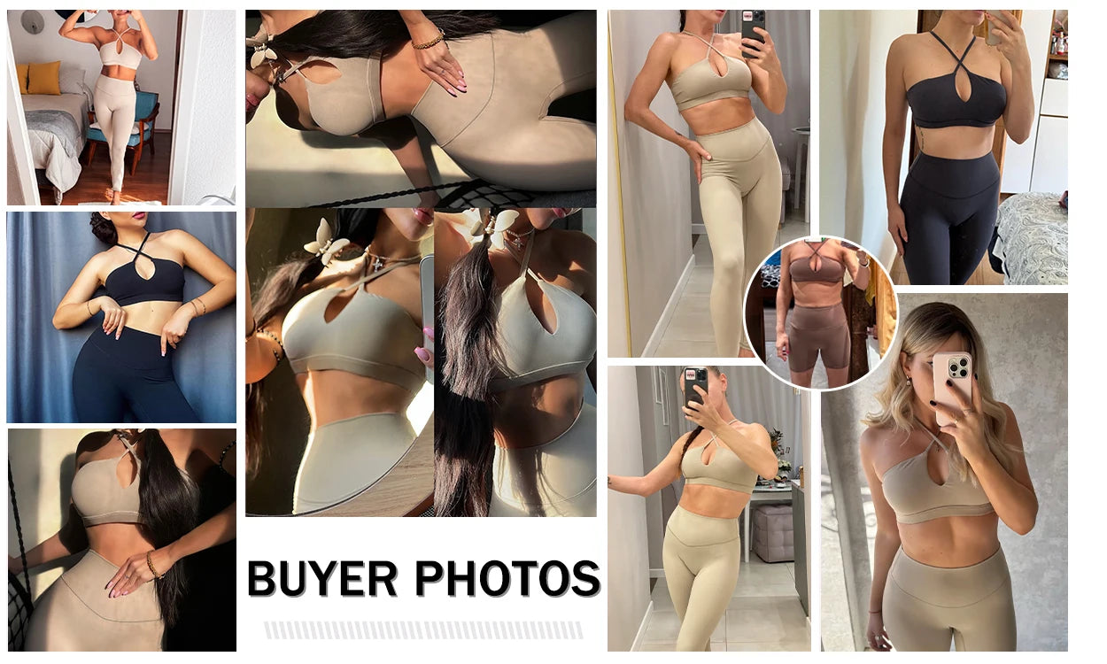Ctenkevet Ensemble de sport deux pièces pour femme, vêtements de yoga croisés sur la poitrine, soutien-gorge bandeau.