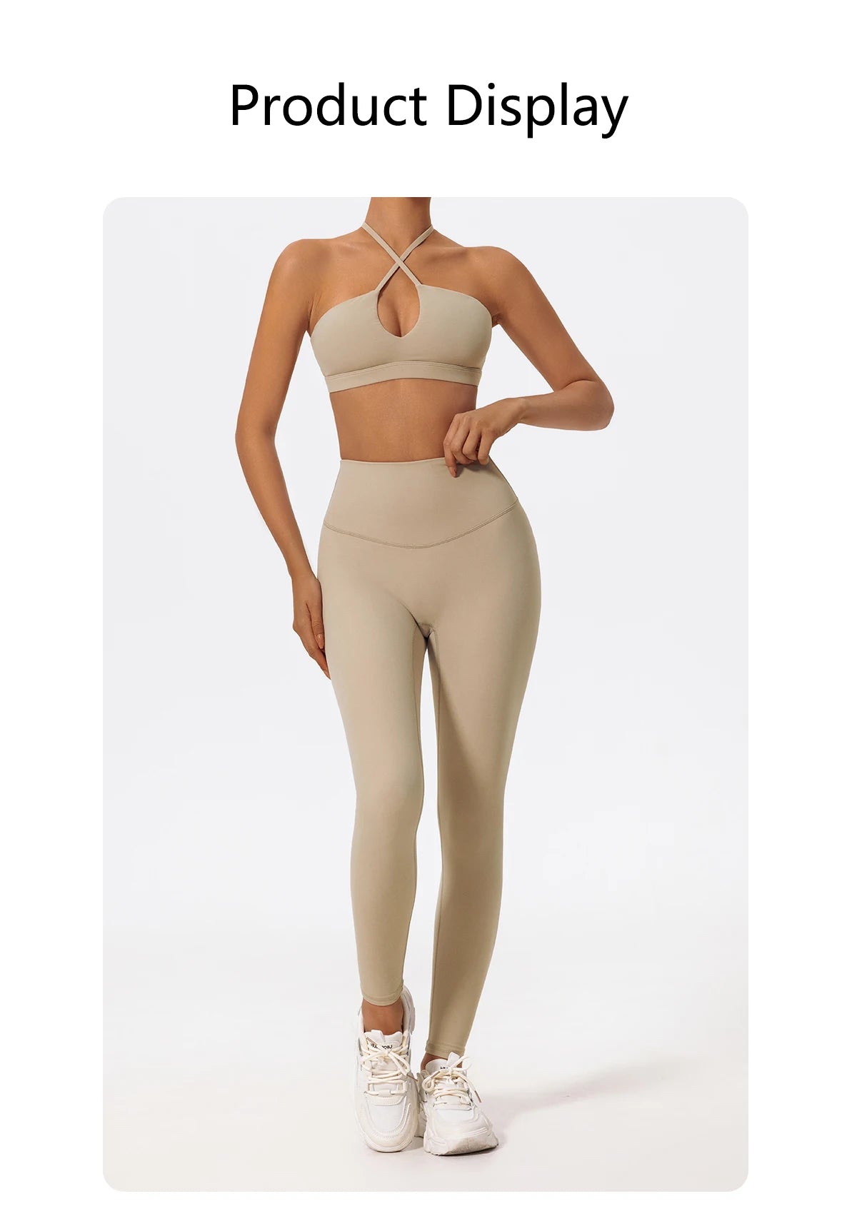 Ctenkevet Ensemble de sport deux pièces pour femme, vêtements de yoga croisés sur la poitrine, soutien-gorge bandeau.