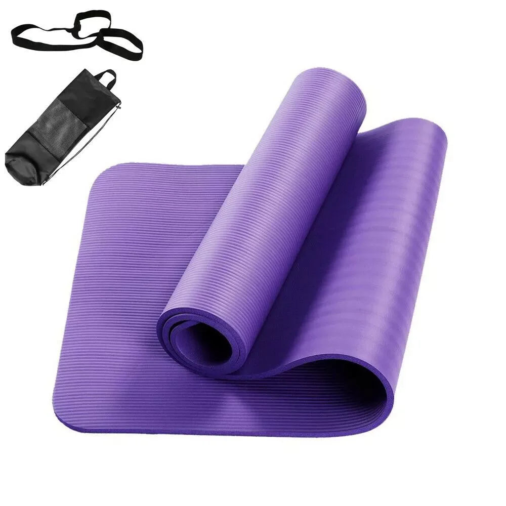 Tapis de yoga 183 x 61 x 1 cm, tapis d'exercice, coussin de fitness NBR Sport, Pilates Home Gym, sangle et sac de transport