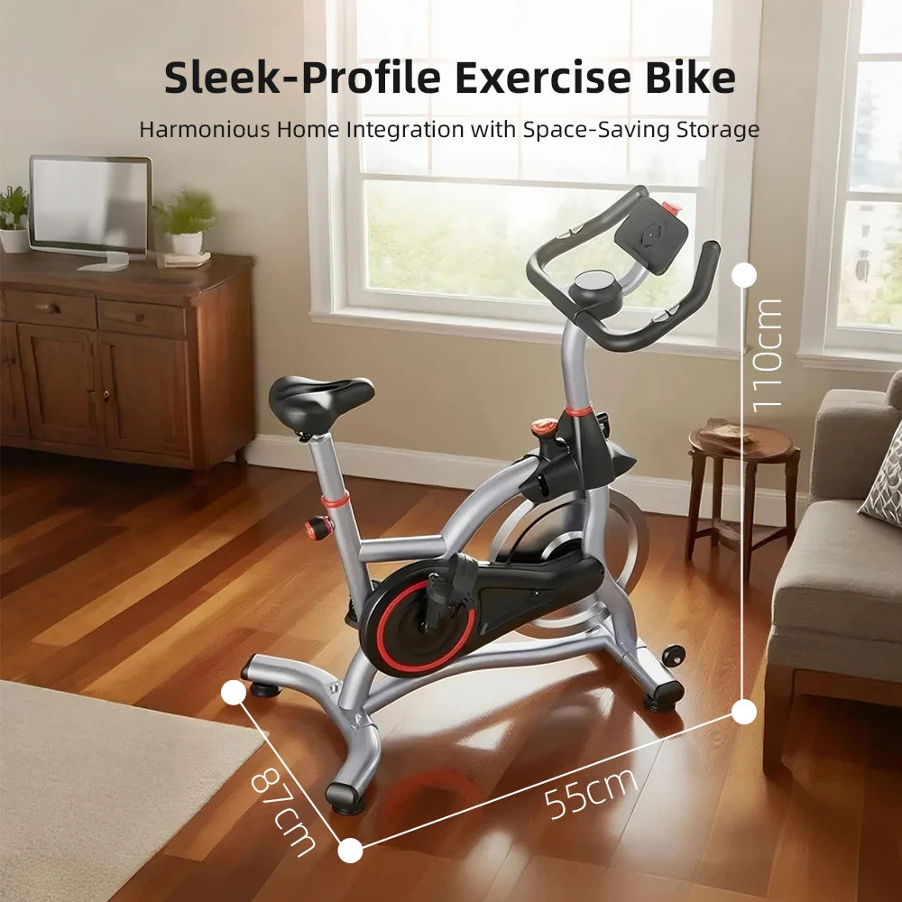 Vélo d'appartement Spinning Sport Intérieur Volant d'inertie Silencieux Résistance Magnétique Exercice Aérobic Fréquence Cardiaque Calories Bluetooth