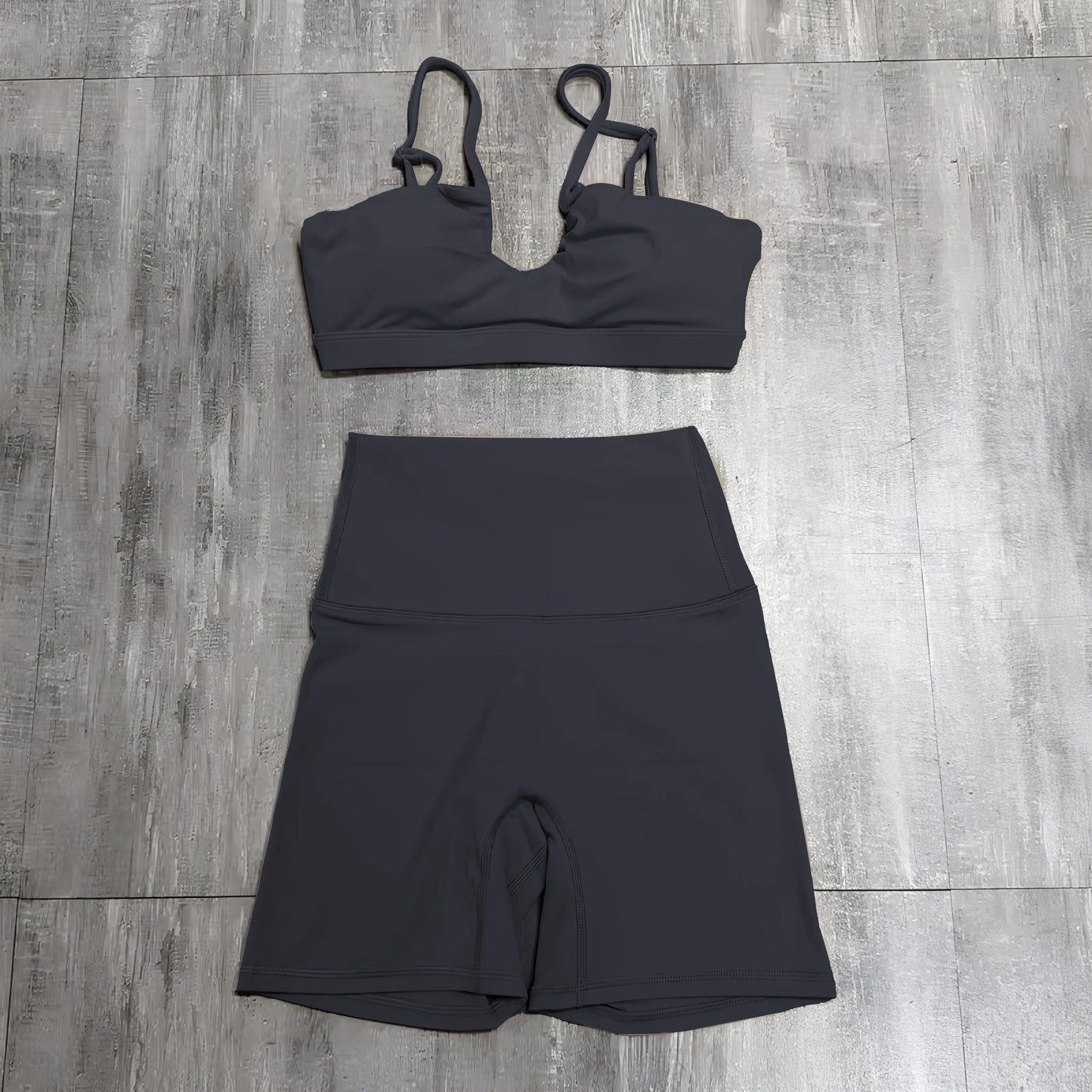 Ctenkevet Ensemble de sport deux pièces pour femme, vêtements de yoga croisés sur la poitrine, soutien-gorge bandeau.