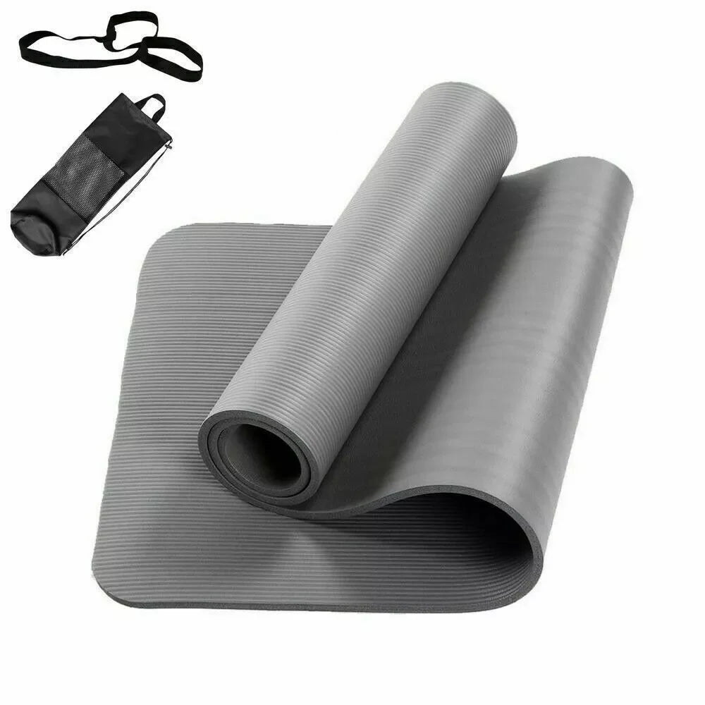 Tapis de yoga 183 x 61 x 1 cm, tapis d'exercice, coussin de fitness NBR Sport, Pilates Home Gym, sangle et sac de transport