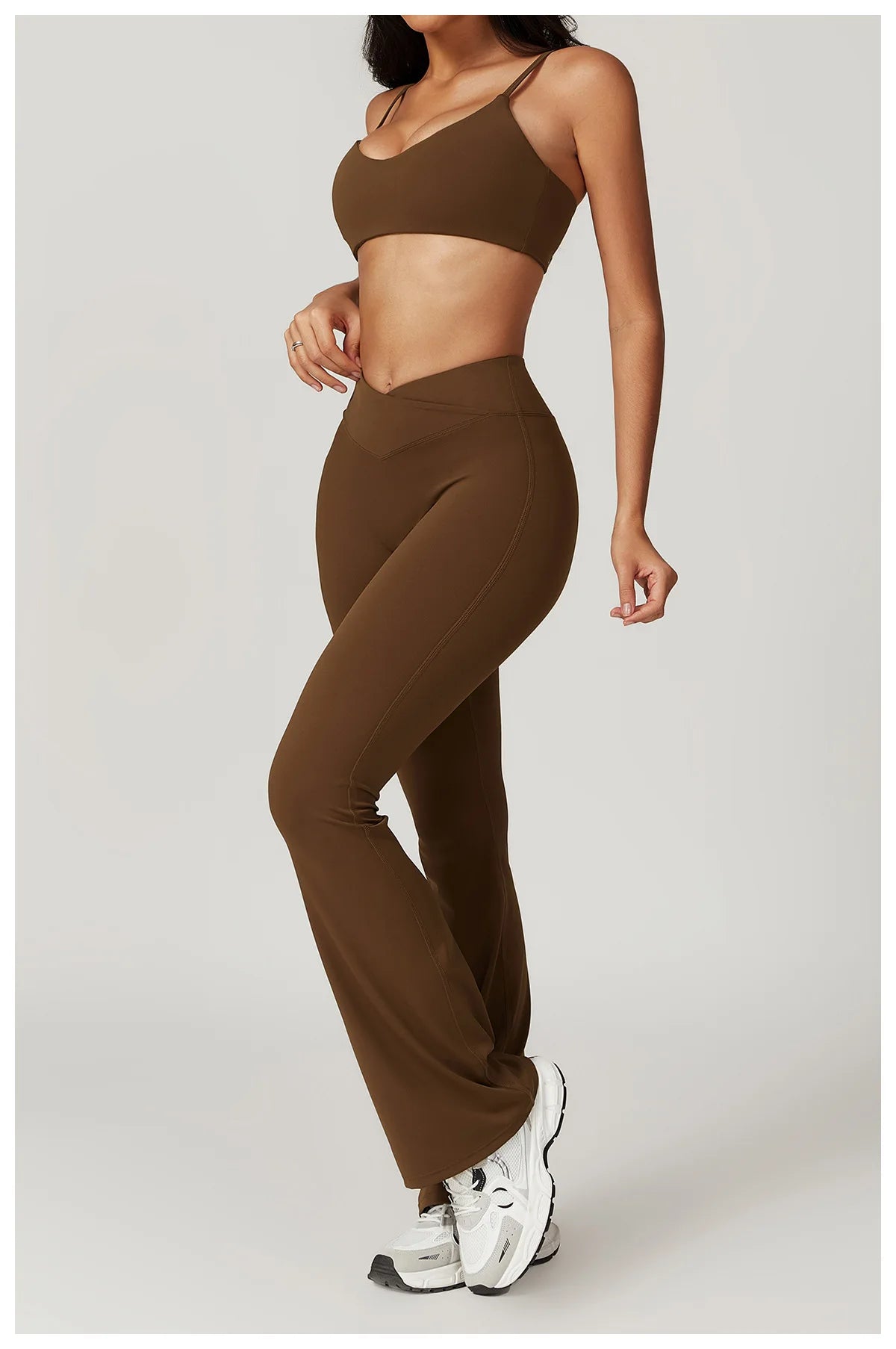 Ensemble de sport 2 pièces pour femme, haut court à manches courtes, leggings taille haute, vêtements de sport, de fitness