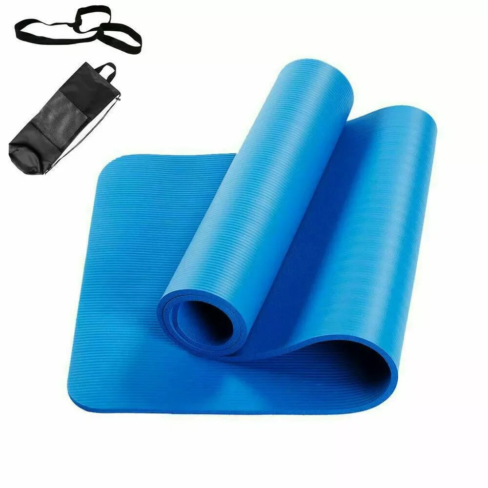 Tapis de yoga 183 x 61 x 1 cm, tapis d'exercice, coussin de fitness NBR Sport, Pilates Home Gym, sangle et sac de transport