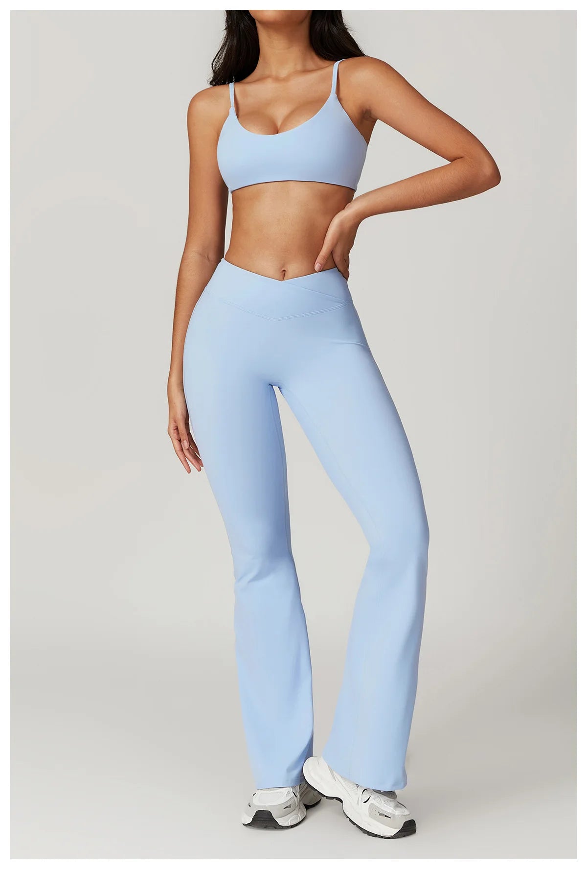 Ensemble de sport 2 pièces pour femme, haut court à manches courtes, leggings taille haute, vêtements de sport, de fitness