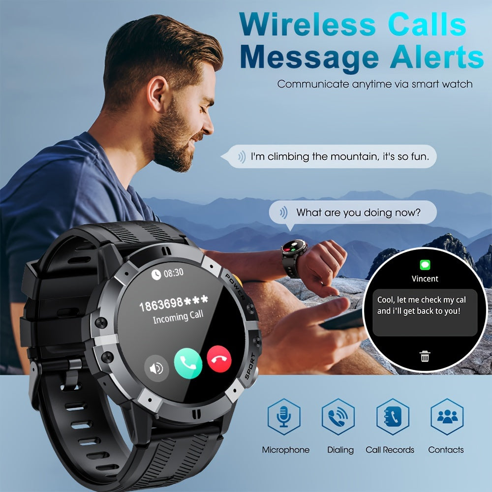 Montre connectée SYNWOO pour homme - Écran TFT HD de 3,86 cm, bracelet de fitness multisports avec enregistrement d'activité, étanche IPX8, charge magnétique, sans fil 5.3, en alliage de zinc