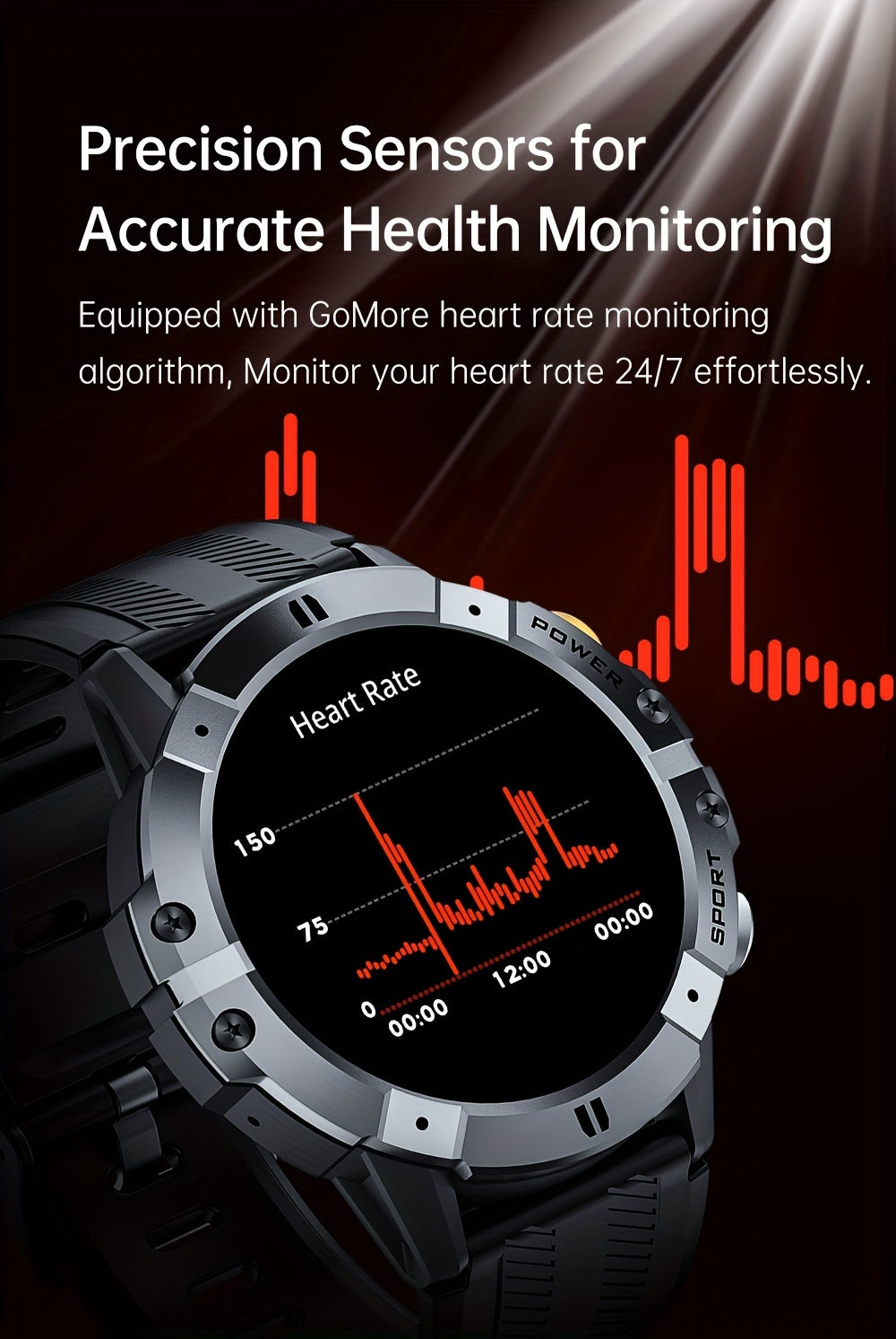 Montre connectée SYNWOO pour homme - Écran TFT HD de 3,86 cm, bracelet de fitness multisports avec enregistrement d'activité, étanche IPX8, charge magnétique, sans fil 5.3, en alliage de zinc