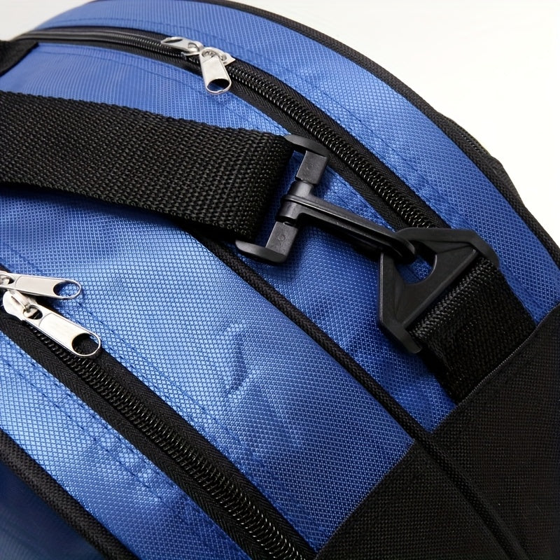 Sac de sport multicouche grande capacité avec roulettes et bandoulière rembourrée - en nylon résistant pour raquettes de tennis et de badminton, idéal pour les voyages, la salle de sport et l'entraînement (rouge/noir)