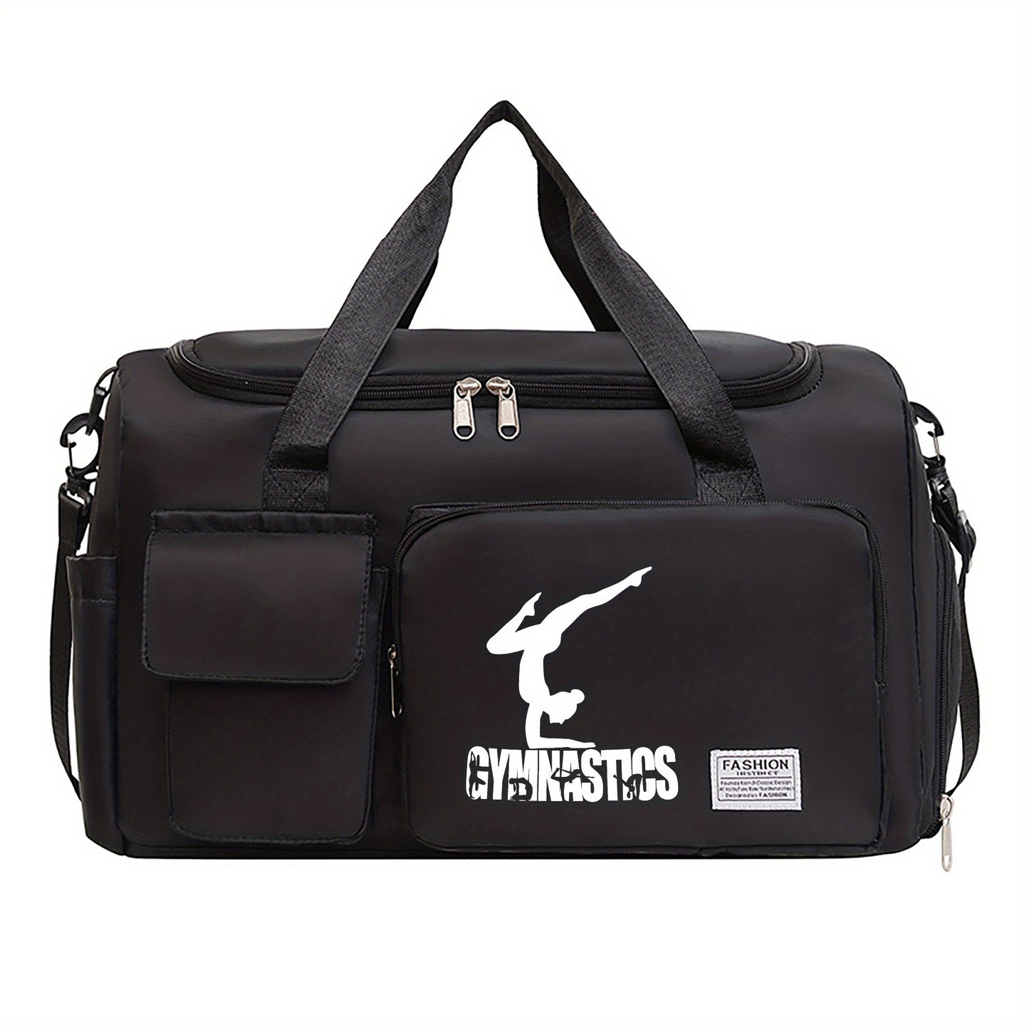 Sac de sport de fitness multifonctionnel imprimé gymnaste - Sac de voyage en nylon léger de grande capacité avec compartiment humide/sec, pour femmes et hommes, durable