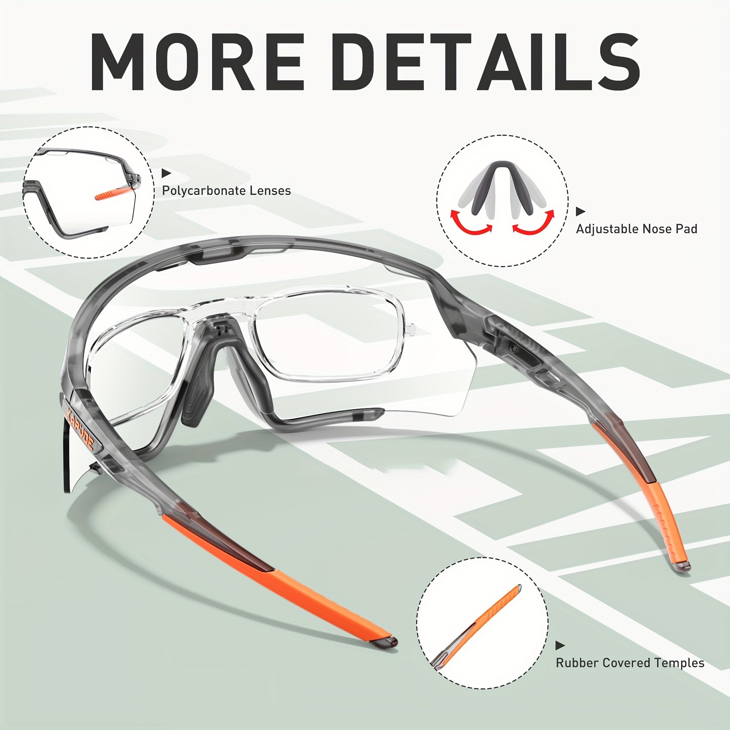 Lunettes de sport photochromiques KAPVOE, lunettes de cyclisme pour hommes et femmes, vélo d'extérieur, de pêche, de golf, de course à pied, monture brillante.