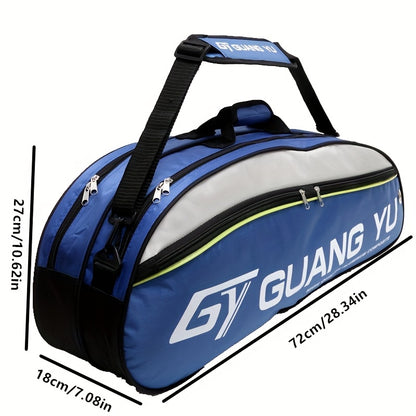 Sac de sport multicouche grande capacité avec roulettes et bandoulière rembourrée - en nylon résistant pour raquettes de tennis et de badminton, idéal pour les voyages, la salle de sport et l'entraînement (rouge/noir)