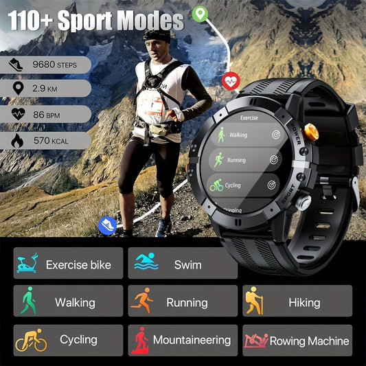 Montre connectée SYNWOO pour homme - Écran TFT HD de 3,86 cm, bracelet de fitness multisports avec enregistrement d'activité, étanche IPX8, charge magnétique, sans fil 5.3, en alliage de zinc