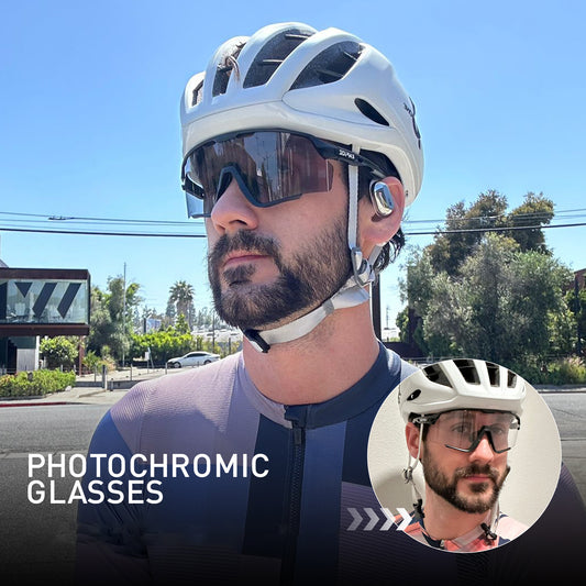 Lunettes de sport photochromiques KAPVOE, lunettes de cyclisme pour hommes et femmes,  vélo d'extérieur, de pêche, de golf, de course à pied, monture brillante.