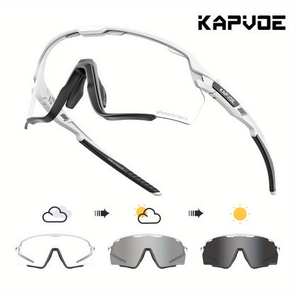 Lunettes de sport photochromiques KAPVOE, lunettes de cyclisme pour hommes et femmes,  vélo d'extérieur, de pêche, de golf, de course à pied, monture brillante.